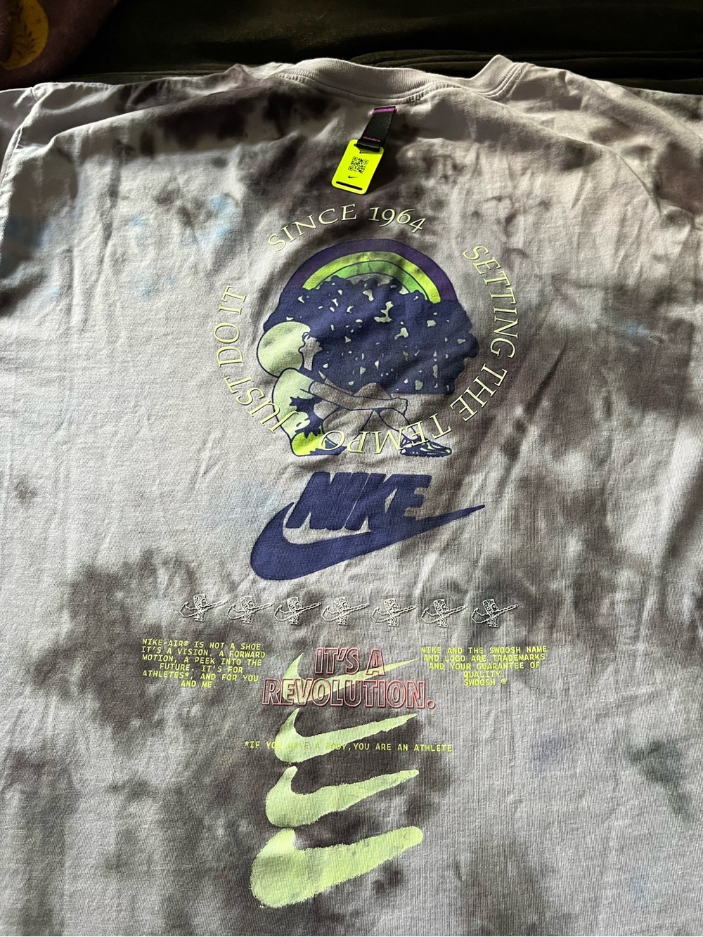 Nike Men’s Graphic Festival Tie-Dye Crew Tee - Purple & Lime